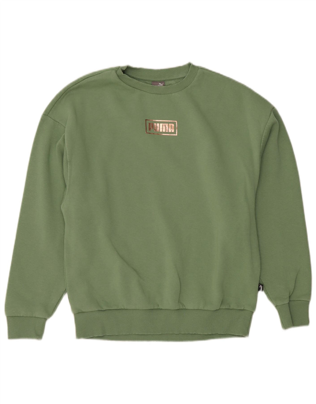 Felpa grafica da donna Puma Jumper UK 10 Small Green Cotton