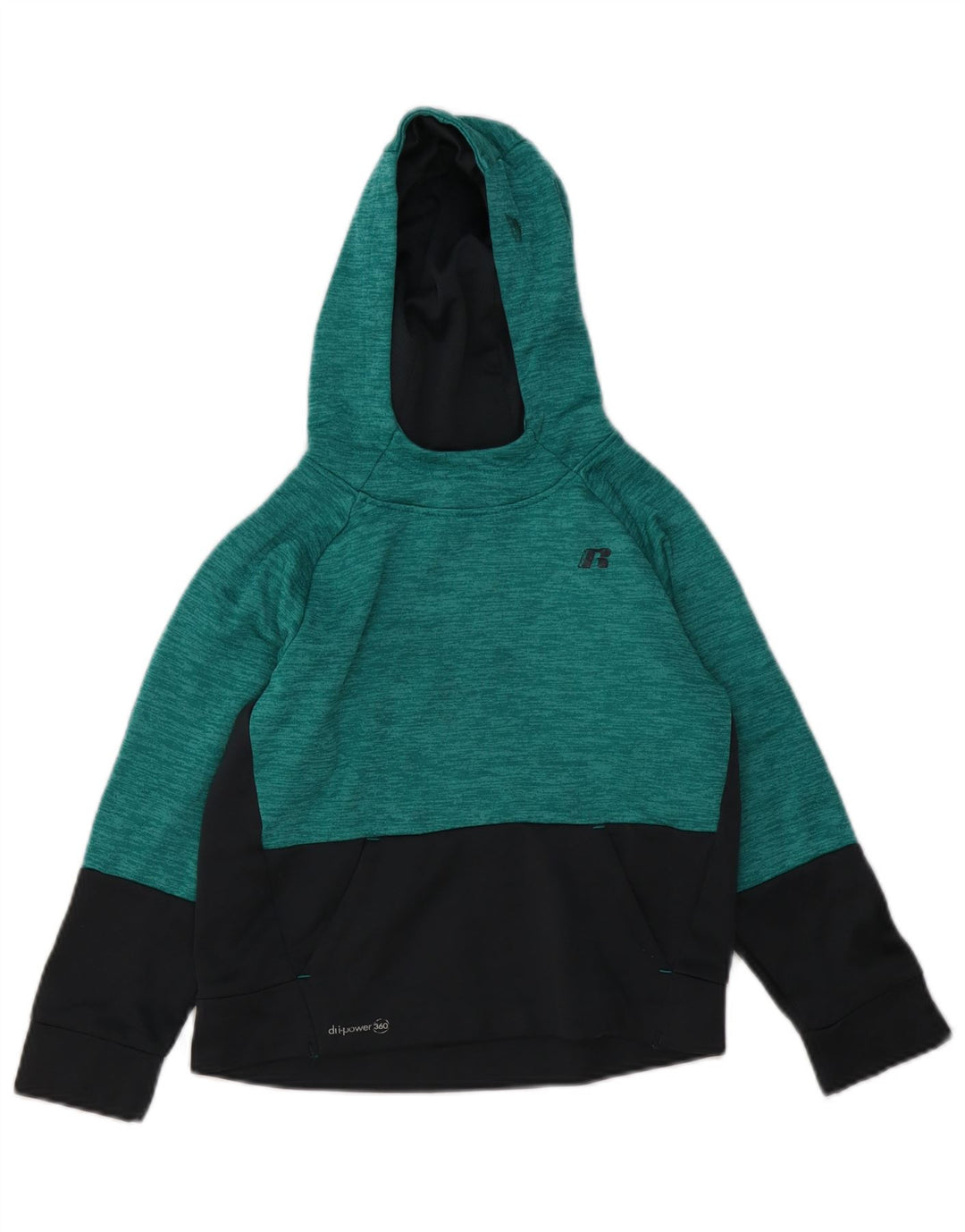 Maglione con cappuccio per ragazzi RUSSELL ATHLETIC 7-8 anni Colorblock verde medio