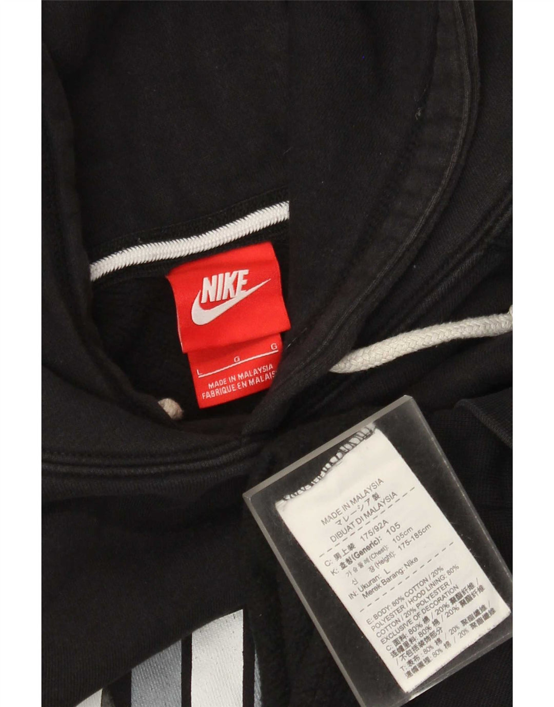 Felpa con cappuccio grafica Nike da uomo grande in cotone nero