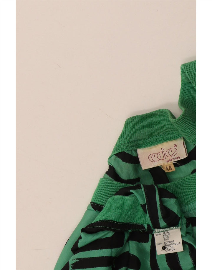 Codice Blusa Oversize da Donna Top IT 44 Seta geometrica Verde Medio