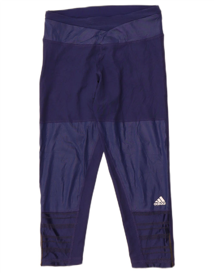 Adidas Donna Climacool Capri Leggings UK 4 XS Blu Navy Poliestere