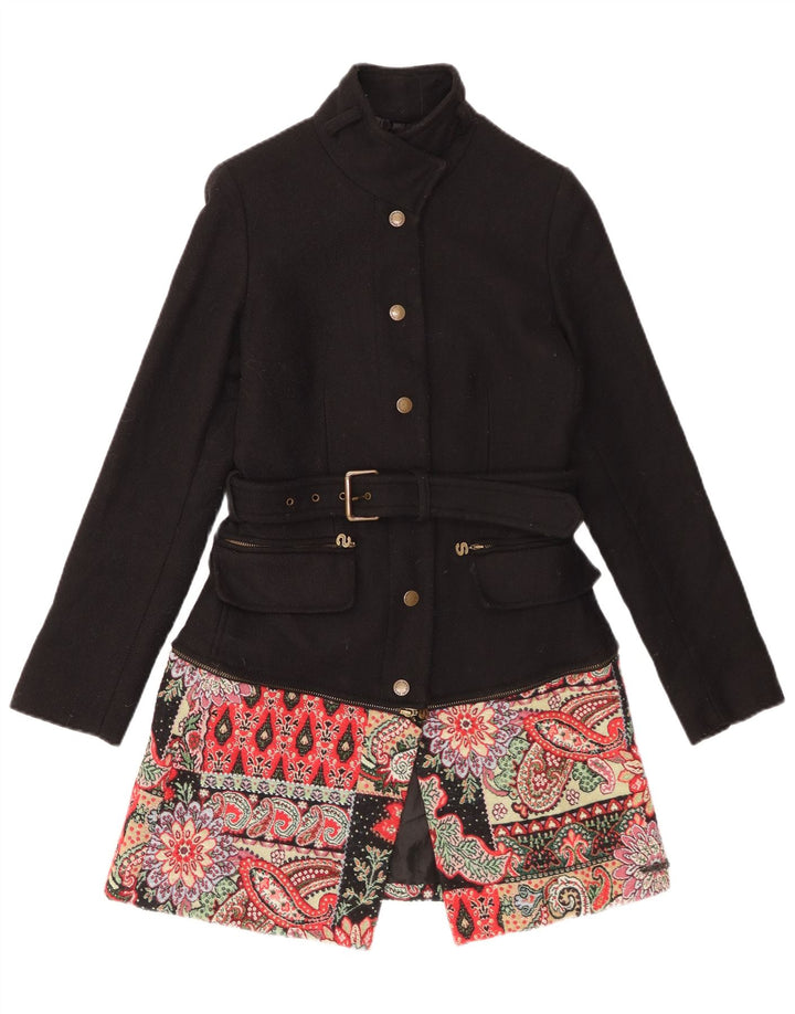 Soprabito da donna DESIGUAL EU 36 Small Black Paisley Wool