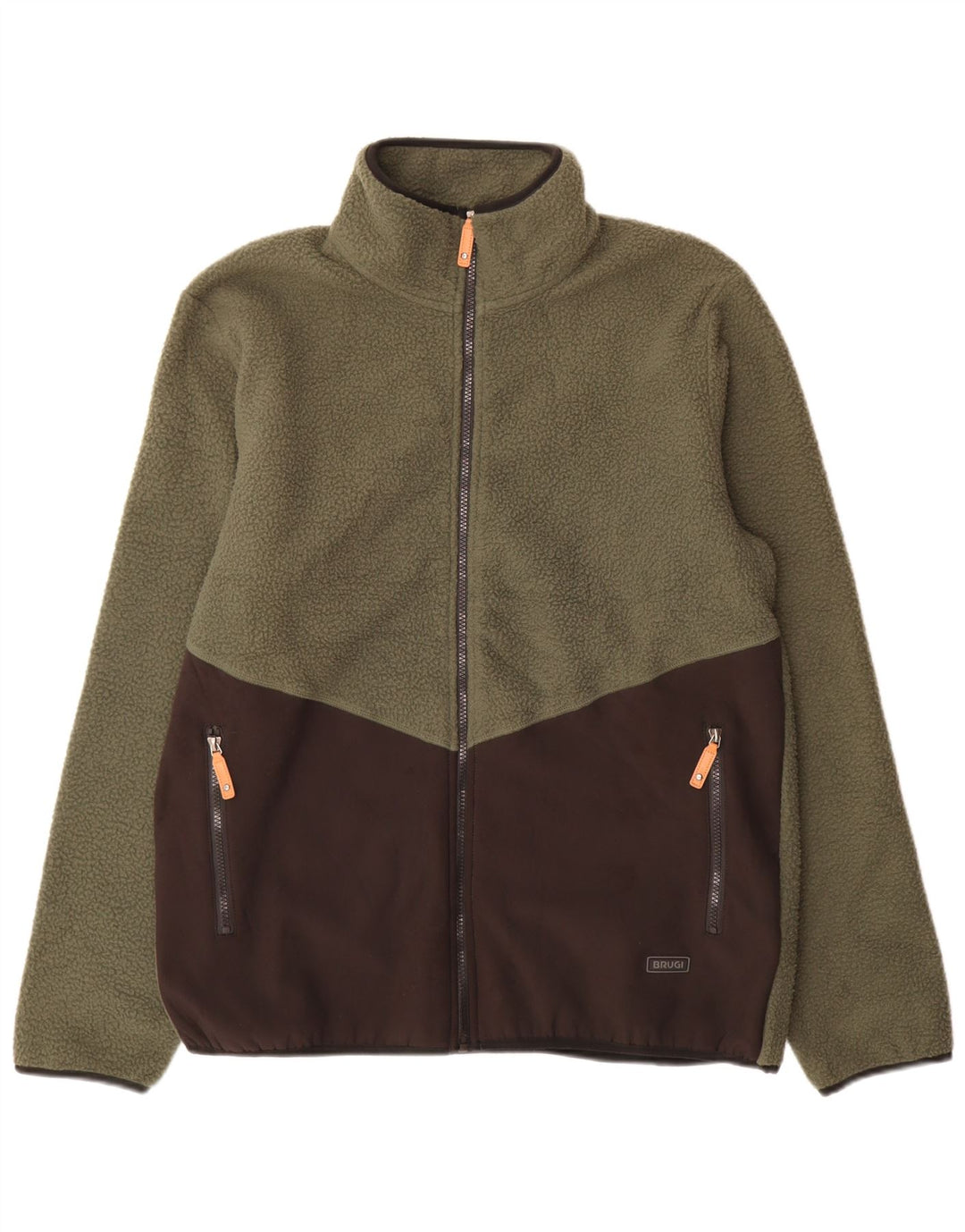 Giacca in pile da uomo Brugi UK 42 XL Poliestere color block verde