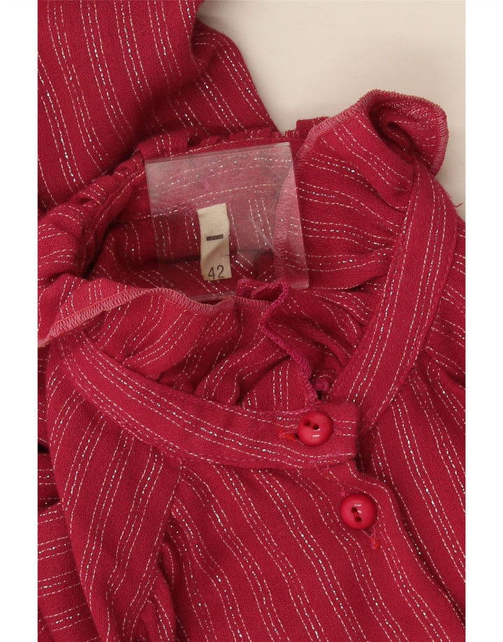 Abito lungo da donna a maniche lunghe VINTAGE IT 42 Gessato rosso medio