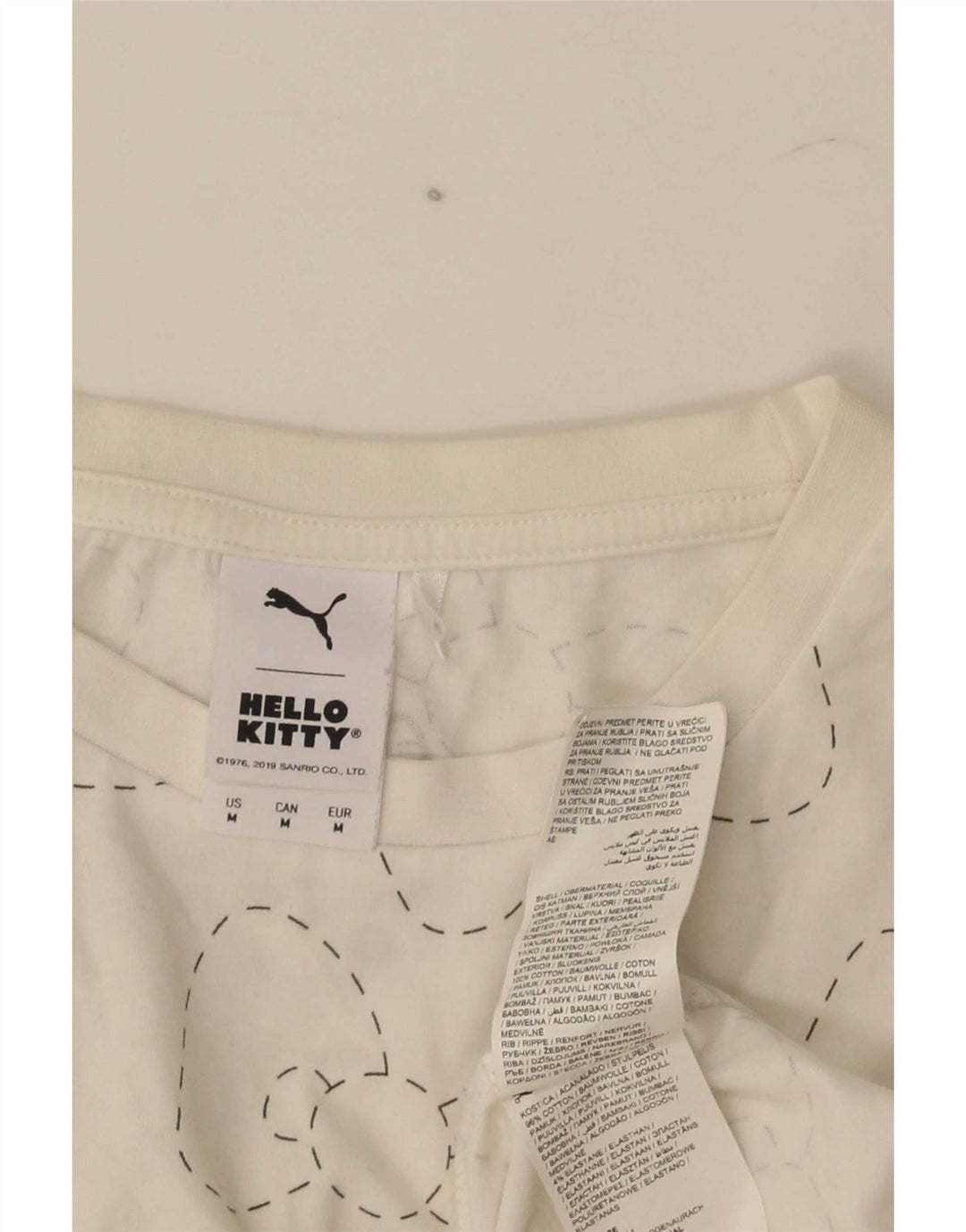 T-shirt grafica da donna Puma Top UK 14 cotone bianco medio