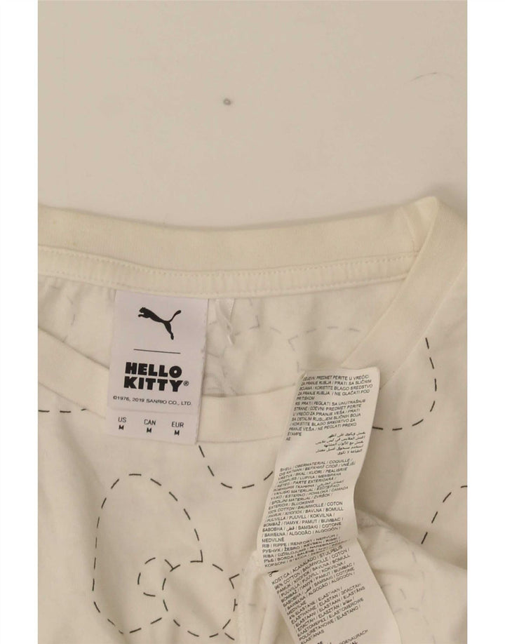 T-shirt grafica da donna Puma Top UK 14 cotone bianco medio