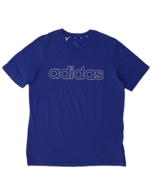 T-shirt grafica ADIDAS per ragazzi 13-14 anni in cotone blu