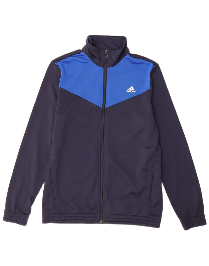 Giacca superiore della tuta da ragazzo ADIDAS 14-15 anni Blu navy Colourblock