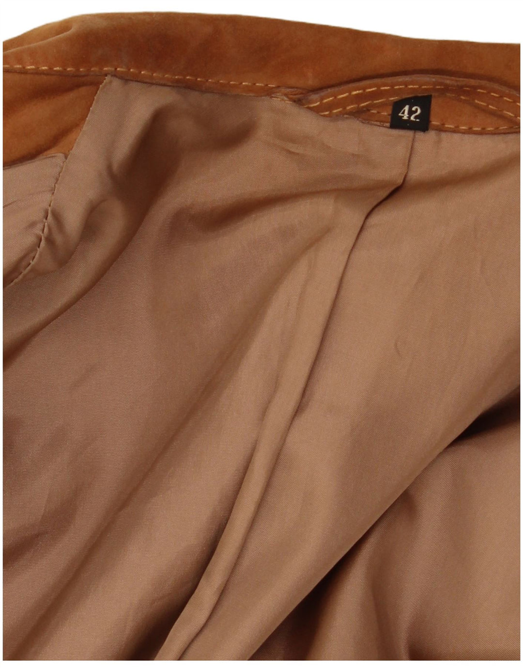 Giacca blazer da donna in pelle scamosciata a 3 bottoni VINTAGE IT 42 Marrone medio