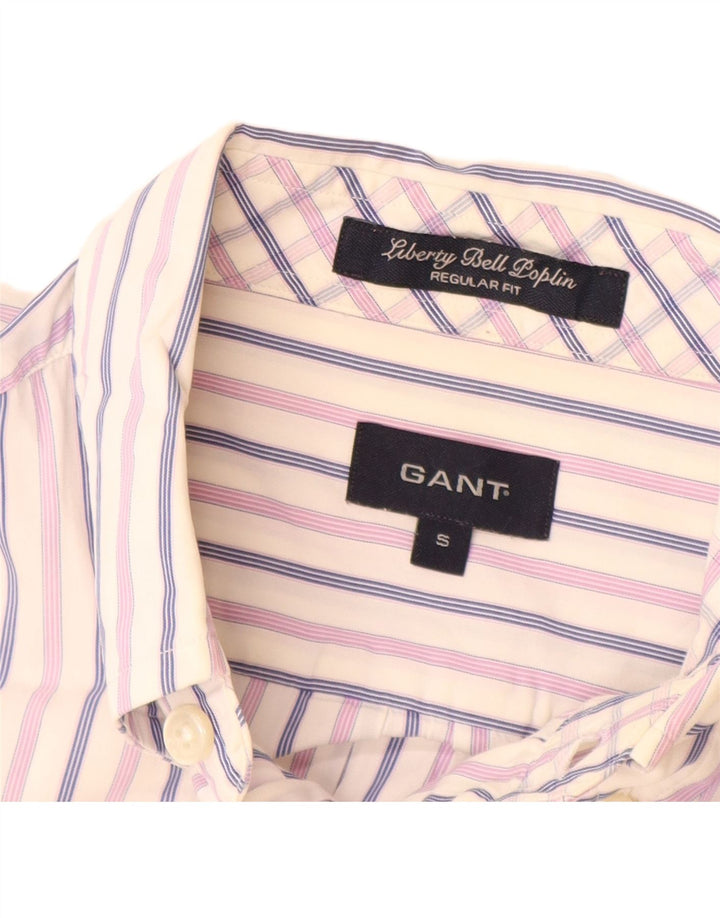 GANT Camicia da uomo vestibilità regolare piccola in cotone a righe bianche