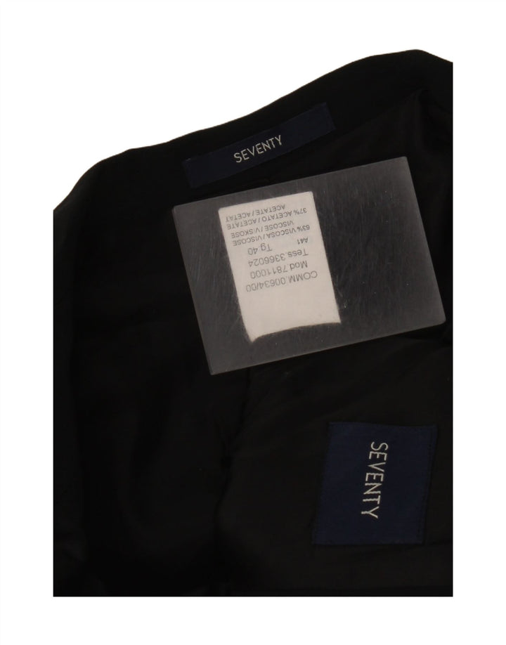 Giacca blazer a 1 bottone corta da donna Seventy IT 40 piccola in viscosa nera