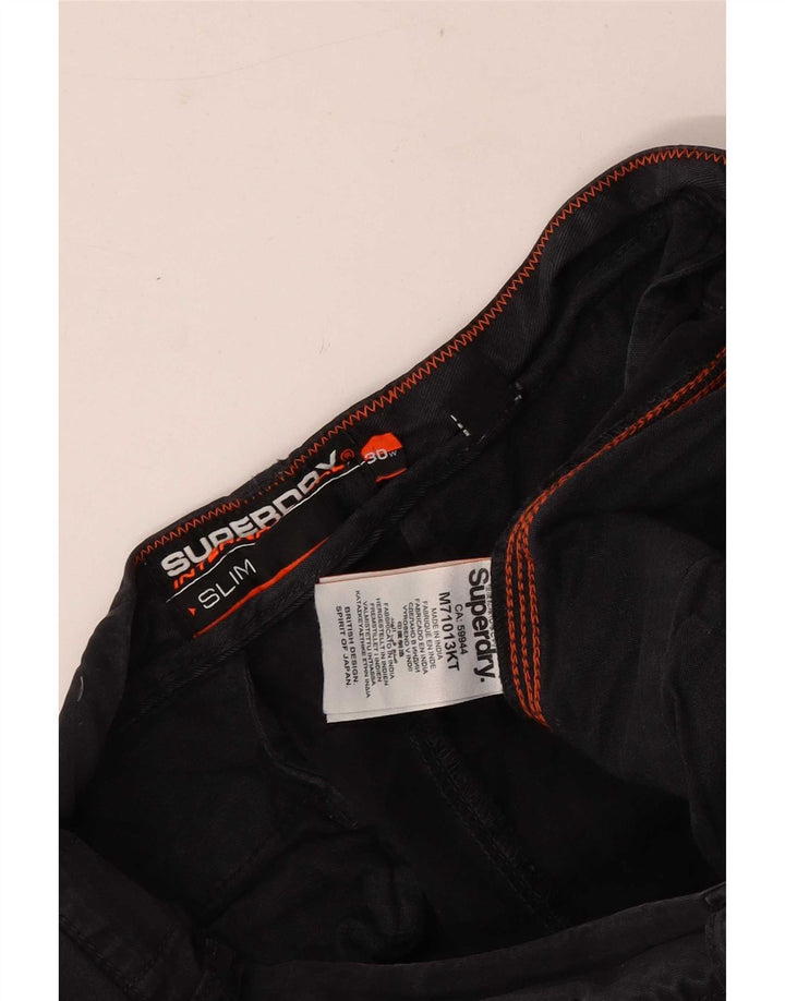 Pantaloncini chino slim fit da uomo Superdry W30 cotone nero medio