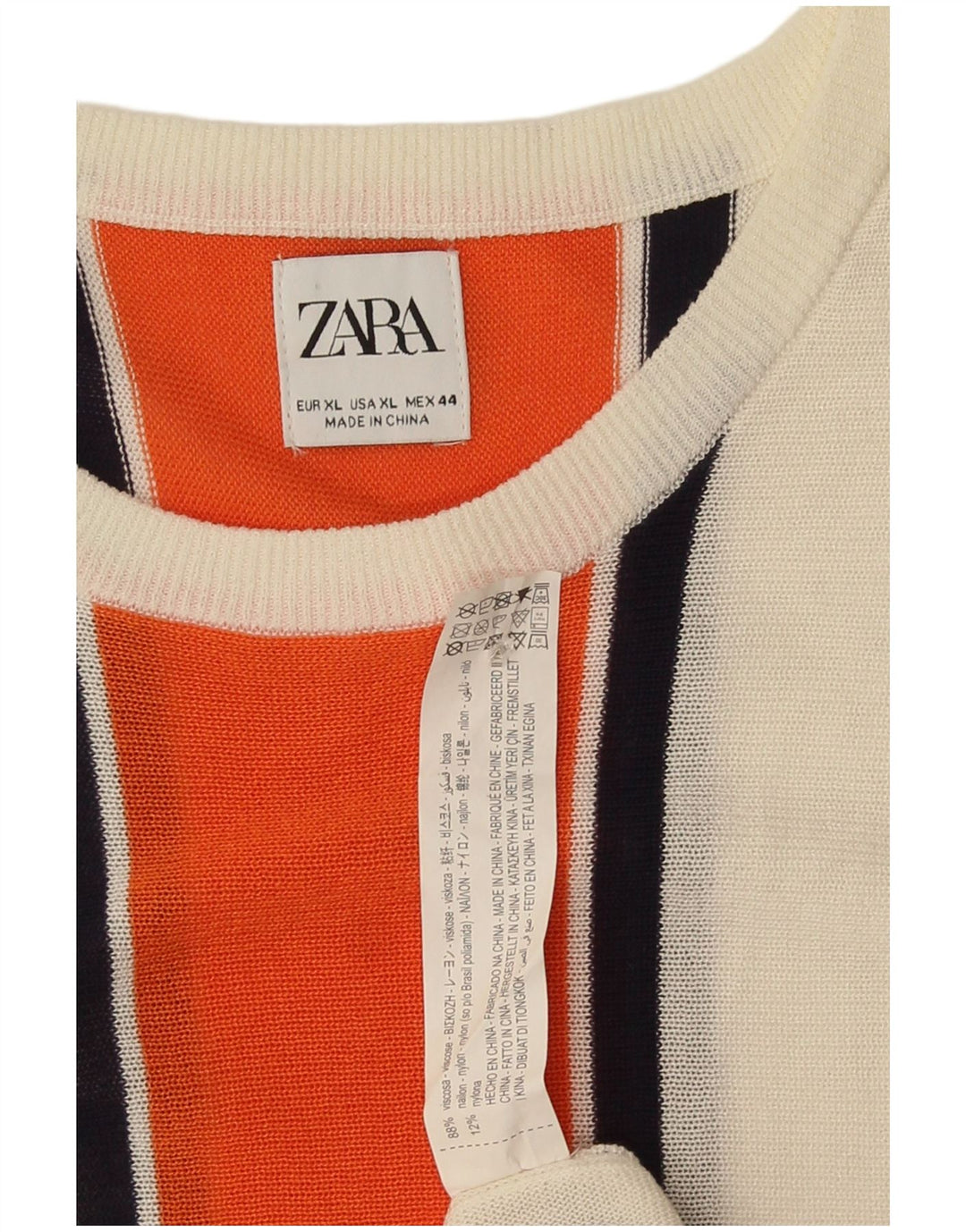 Abito basic da donna Zara UK 18 XL viscosa a righe bianche