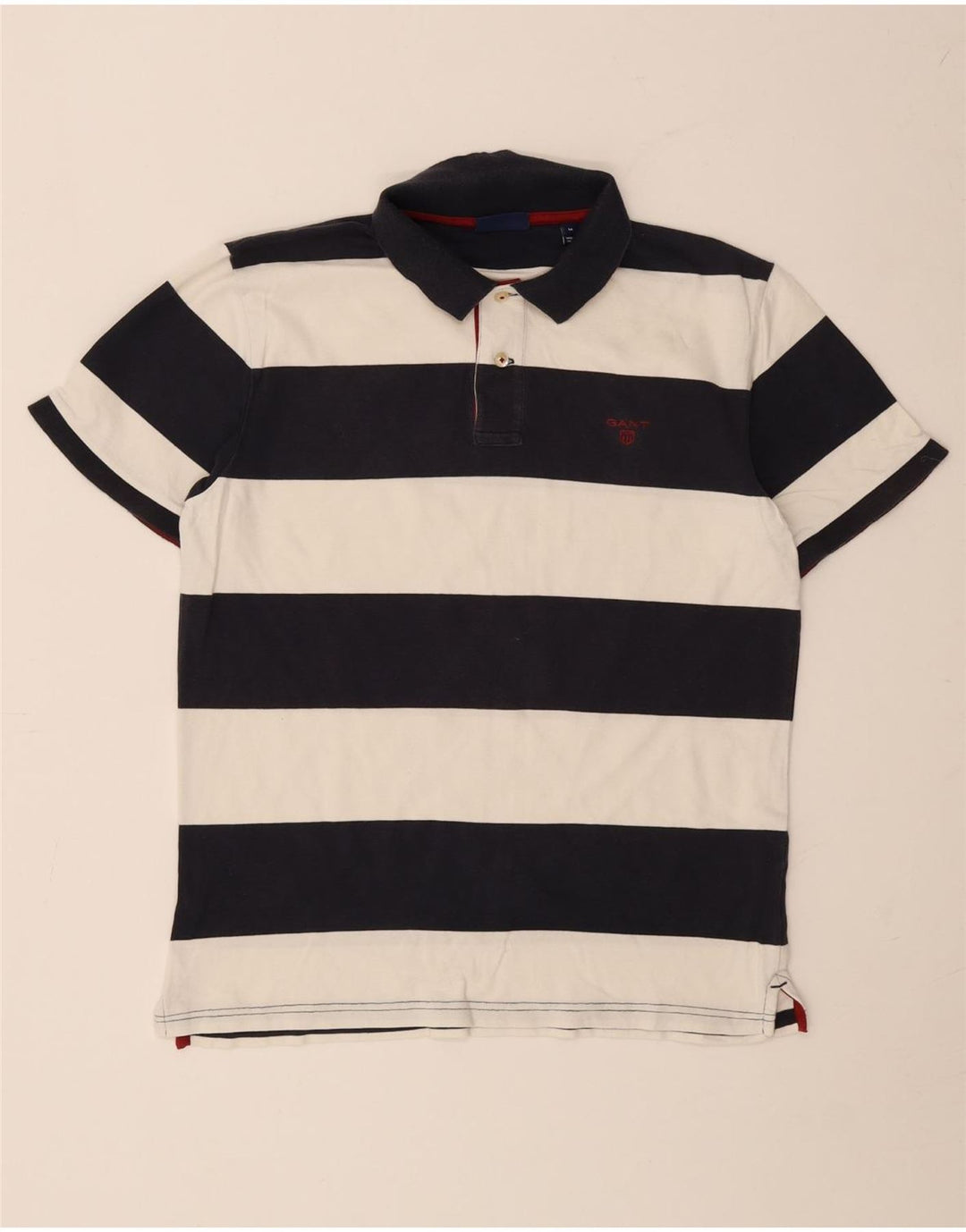 Polo da rugby da uomo Gant in cotone a righe medie blu navy
