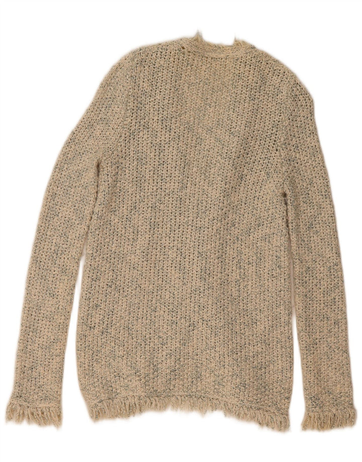 Maglione cardigan aperto da donna Zara UK 14 Beige medio screziato