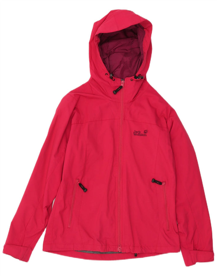 Giacca antipioggia con cappuccio da donna Jack Wolfskin UK 12/14 Poliammide rosa medio