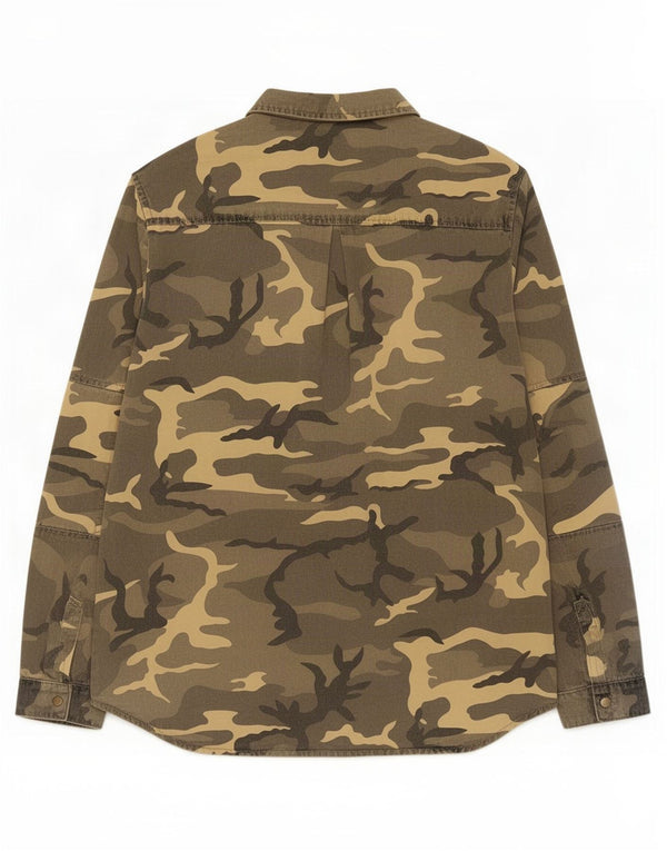 Camicia militare Zara da donna UK 16 grande cotone mimetico kaki