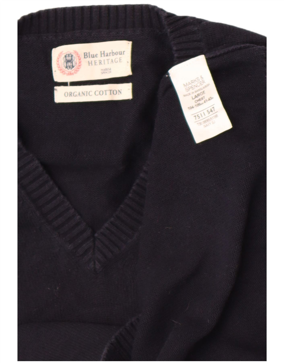 Canotta da uomo Marks & Spencer Blue Harbour Canotta grande in cotone blu navy