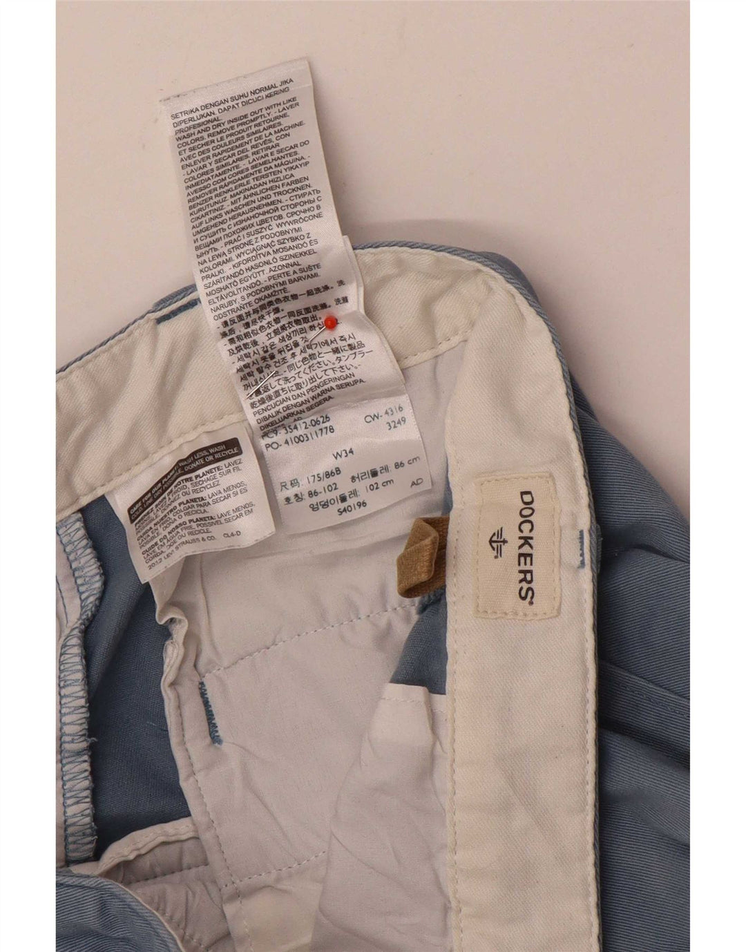 Pantaloncini cargo da uomo Dockers W34 grandi in cotone blu