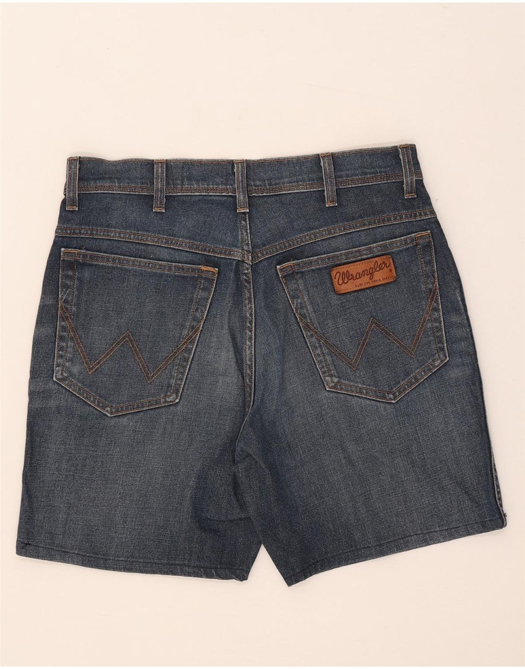 Pantaloncini Wrangler da uomo in denim elasticizzato Texas W33 cotone blu medio
