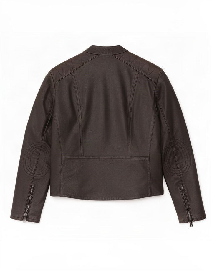 Giacca da motociclista in pelle vintage da uomo IT 50 grande nera