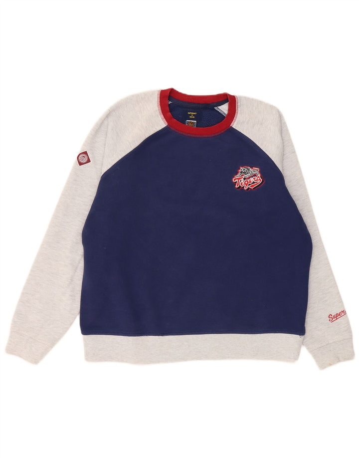 Felpa da donna Superdry Jumper UK 12 Medium Navy Blue Colourblock