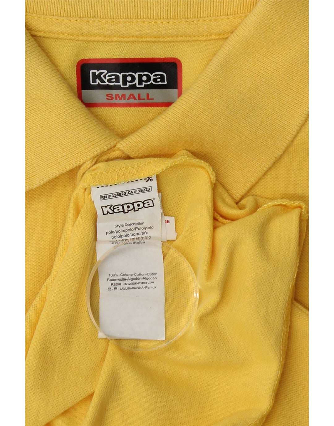 KAPPA Mens Polo Shirt Small Yellow Cotton
