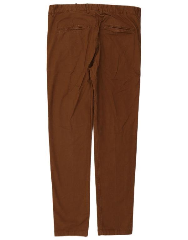 H&M Mens Skinny Casual Trousers W34 L31 Brown Cotton