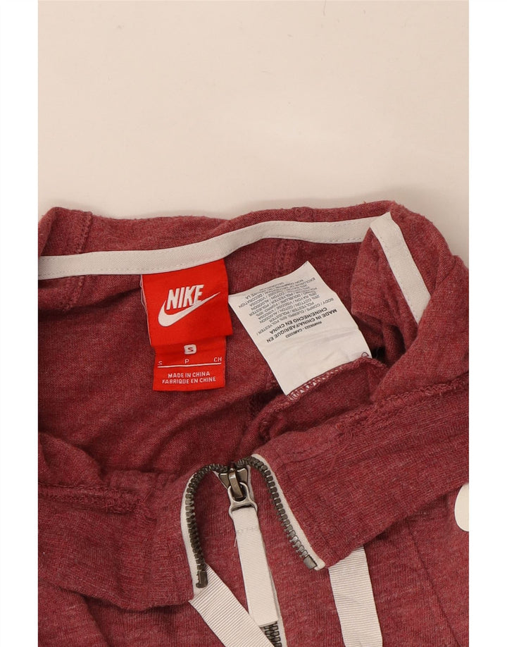 NIKE Womens Zip Hoodie Sweater UK 10 Small Burgundy Polyester Vintage Nike and Second-Hand Nike from Messina Hembry 