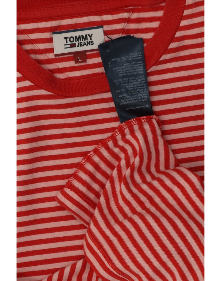T-shirt da uomo Tommy Hilfiger Top grande in cotone a righe rosse