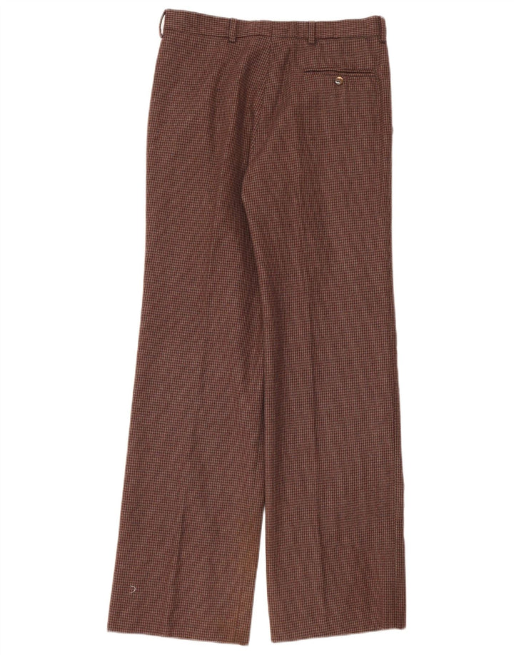 Pantaloni da abito a gamba larga da uomo Master IT 48 medio W30 L32 pied de poule marrone