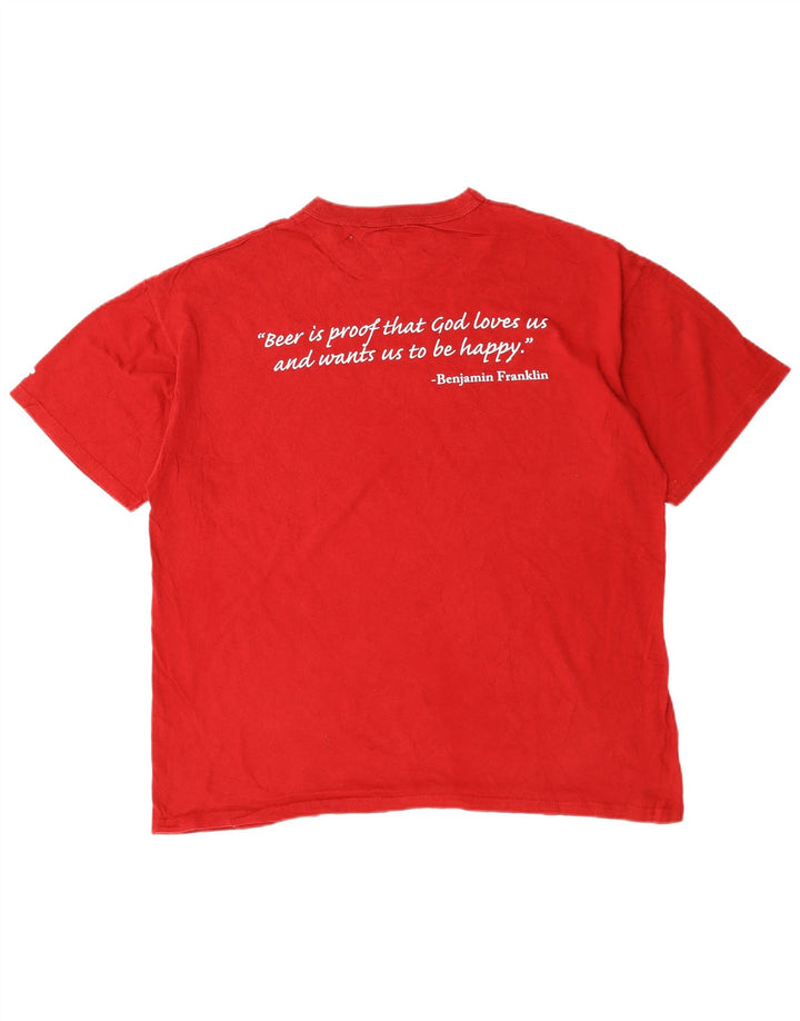 RUSSELL ATHLETIC T-shirt grafica da uomo grande in cotone rosso