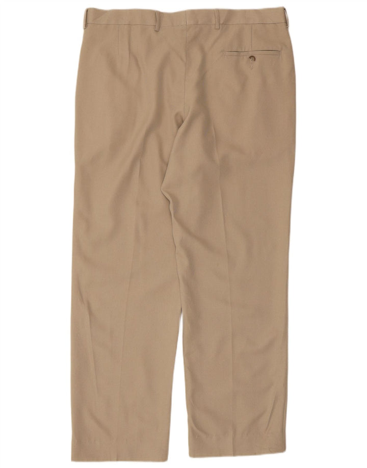 Pantaloni da abito dritti da uomo Marks & Spencer W34 L31 Beige
