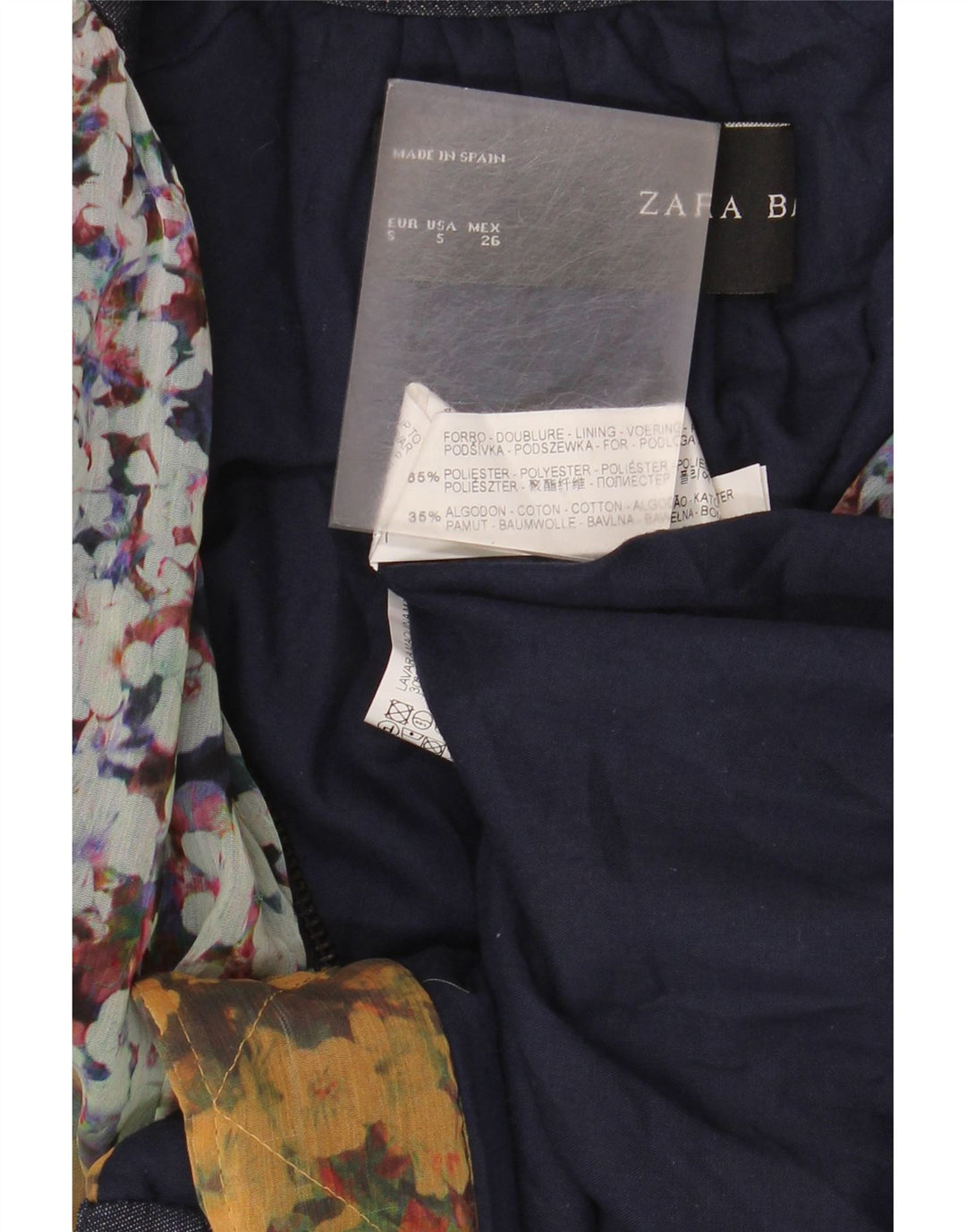 Giubbotto bomber oversize da donna Zara UK 10 piccolo poliestere floreale giallo