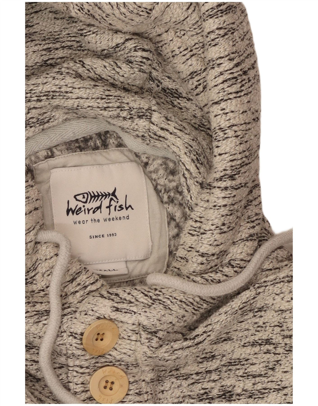 Maglione con cappuccio da uomo WEIRD FISH piccolo grigio chiazzato