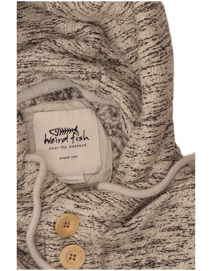Maglione con cappuccio da uomo WEIRD FISH piccolo grigio chiazzato