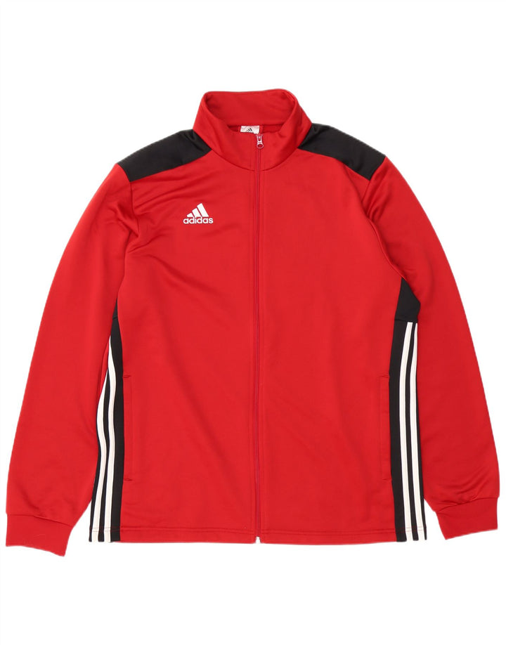 Giacca da tuta da uomo ADIDAS XL rossa in poliestere color block