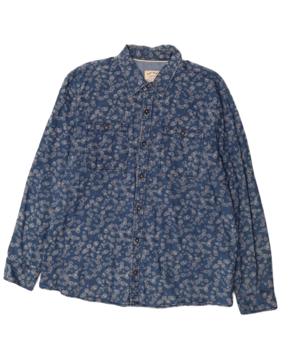 Camicia da uomo Fat Face 2XL Cotone floreale blu