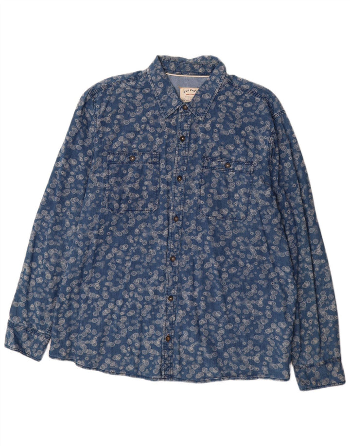 Camicia da uomo Fat Face 2XL Cotone floreale blu