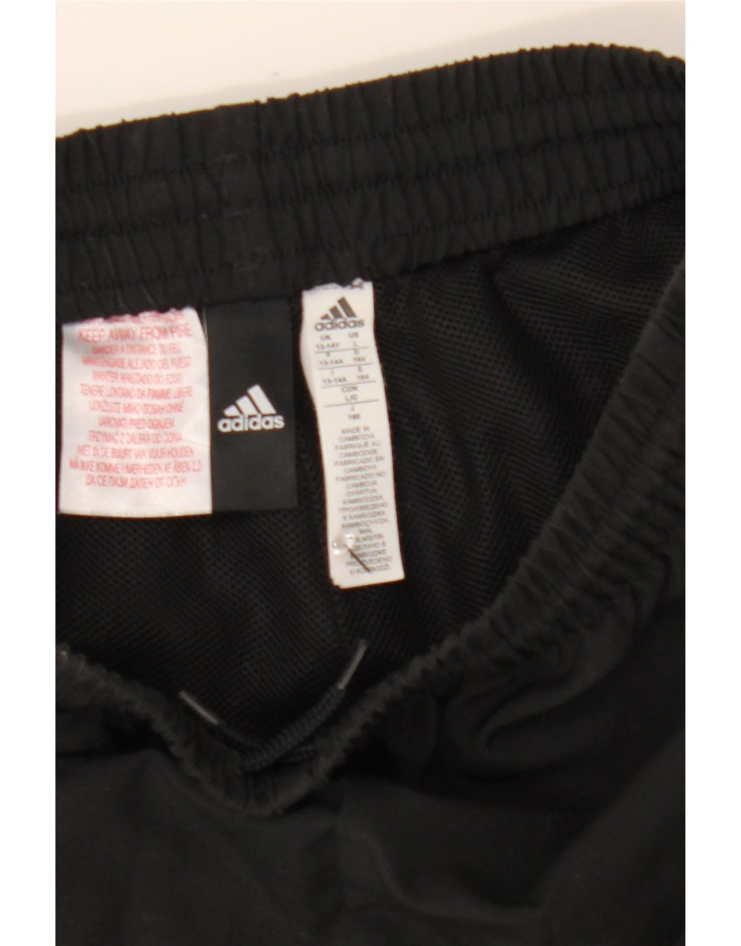 Pantaloncini sportivi Adidas da ragazzo 13-14 anni in poliestere color block nero