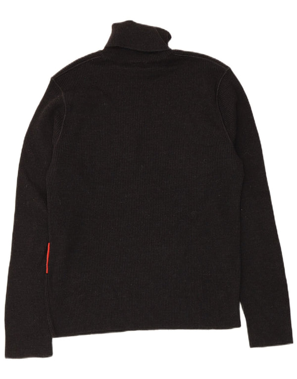 Maglione da uomo con collo alto grafico Bikkembergs XS in lana vergine nera