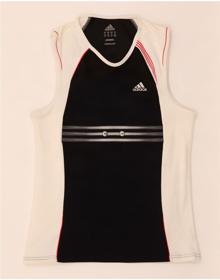 Canotta Adidas Climacool da donna UK 10 Small Black Colourblock