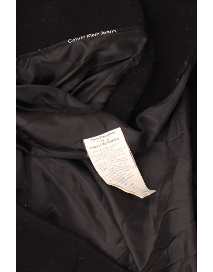 Cappotto da donna Calvin Klein Jeans UK 14 grande lana nera