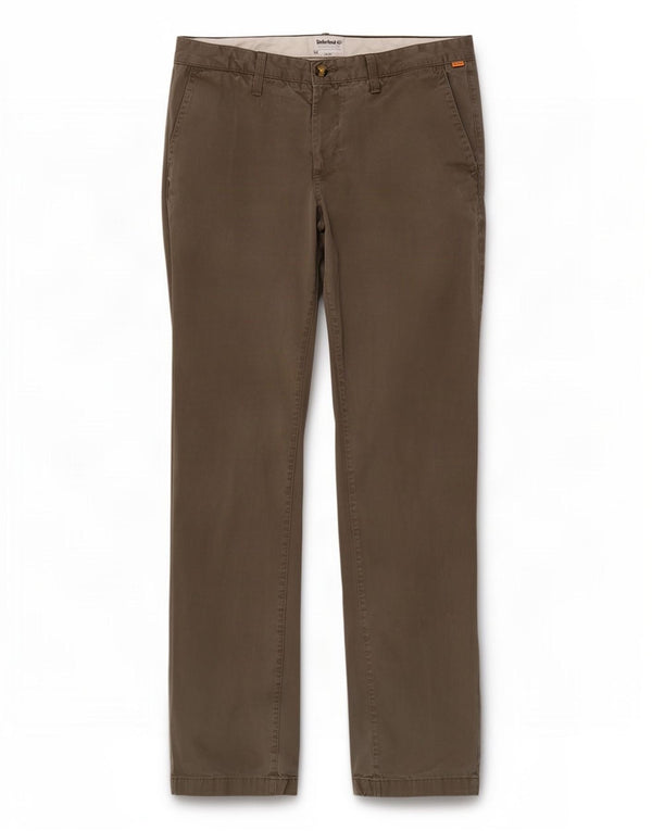 Pantaloni chino dritti da uomo Timberland W32 L34 cotone kaki