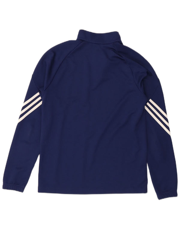 Top della tuta pullover Adidas Climalite da ragazzo 13-14 anni XL Blu navy