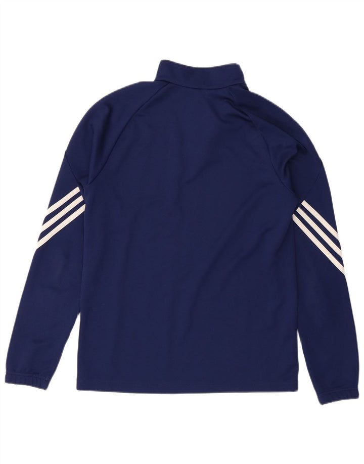 Top della tuta pullover Adidas Climalite da ragazzo 13-14 anni XL Blu navy
