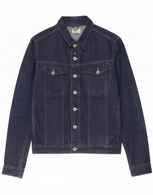 Giacca di jeans da uomo Tommy Hilfiger UK 40 Large Navy Blue Cotton Classic