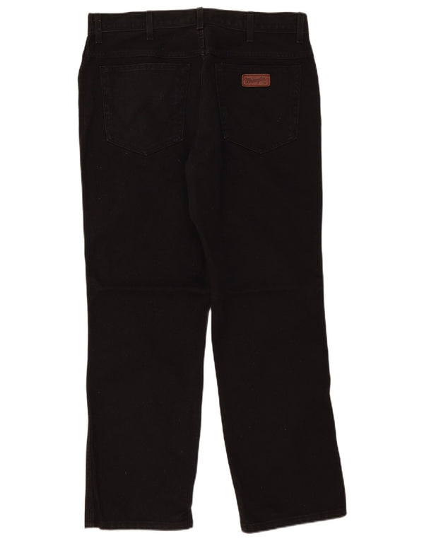 Jeans dritti da uomo Wrangler vestibilità regolare W36 L30 cotone nero