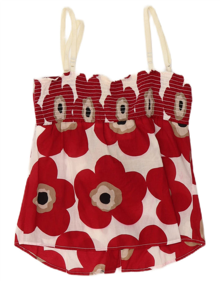 Dolce & Gabbana Donna Crop Cami Top IT 44 Cotone floreale rosso medio
