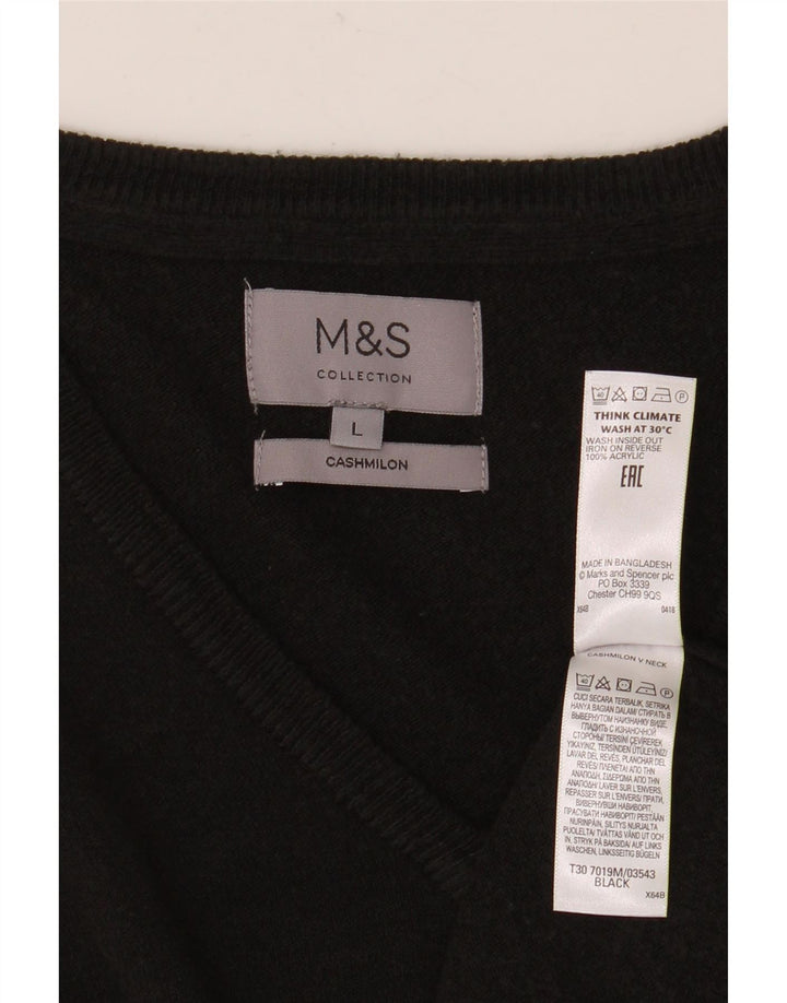 Maglione da uomo con scollo a V Marks & Spencer grande acrilico nero